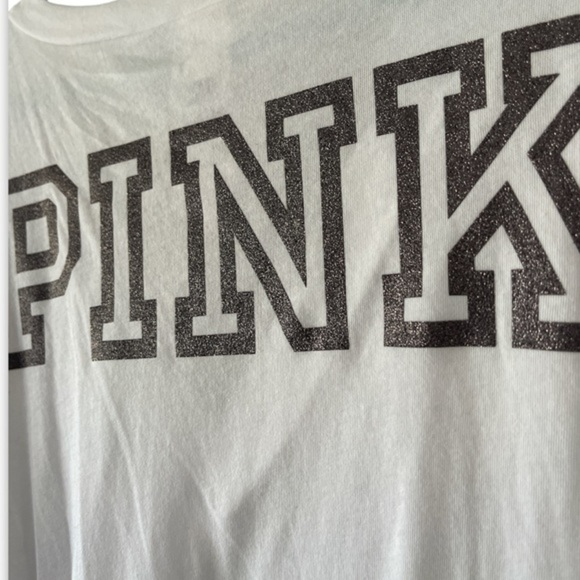 Pink Long Sleeve V Neck with Rhinestones and Sparkle Logo - Picture 4 of 4